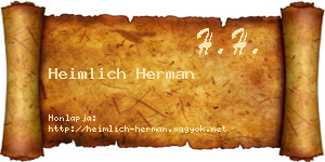 Heimlich Herman névjegykártya