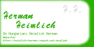 herman heimlich business card